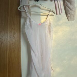 Victoria's Secret Sheer Lace Chemise - baby pink